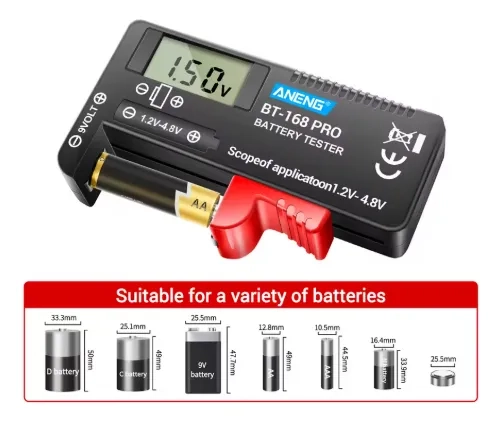 PROBADOR DE PILAS BATERIA DE BT-168PRO UNIVERSAL LCD DIGITAL - 6