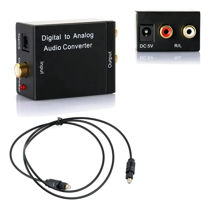 CONVERTIDOR DE AUDIO OPTICO DIGITAL COAXIAL ANALOGICO RCA - 1