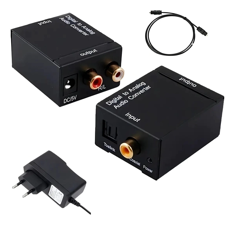 CONVERTIDOR DE AUDIO OPTICO DIGITAL COAXIAL ANALOGICO RCA - 2