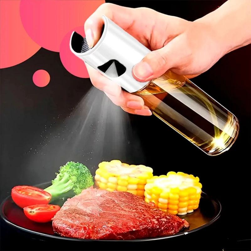PULVERIZADOR DE ACEITE DE OLIVA DE 100 ML PARA USO CULINARIO PROFESIONAL PLATEADO - 3