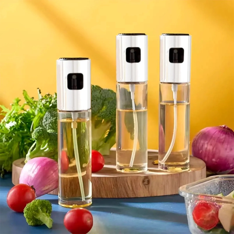 PULVERIZADOR DE ACEITE DE OLIVA DE 100 ML PARA USO CULINARIO PROFESIONAL PLATEADO - 4