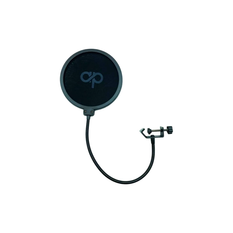 FILTRO ANTIPOP FLEXIBLE DOBLE CAPA AJUSTABLE PARA MICROFONO COLOR NEGRO - 1