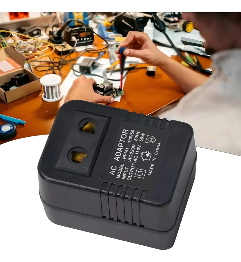 ADAPTADOR 220V A 110V CORRIENTE TRANSFORMADOR 50WATTS MAX - 3