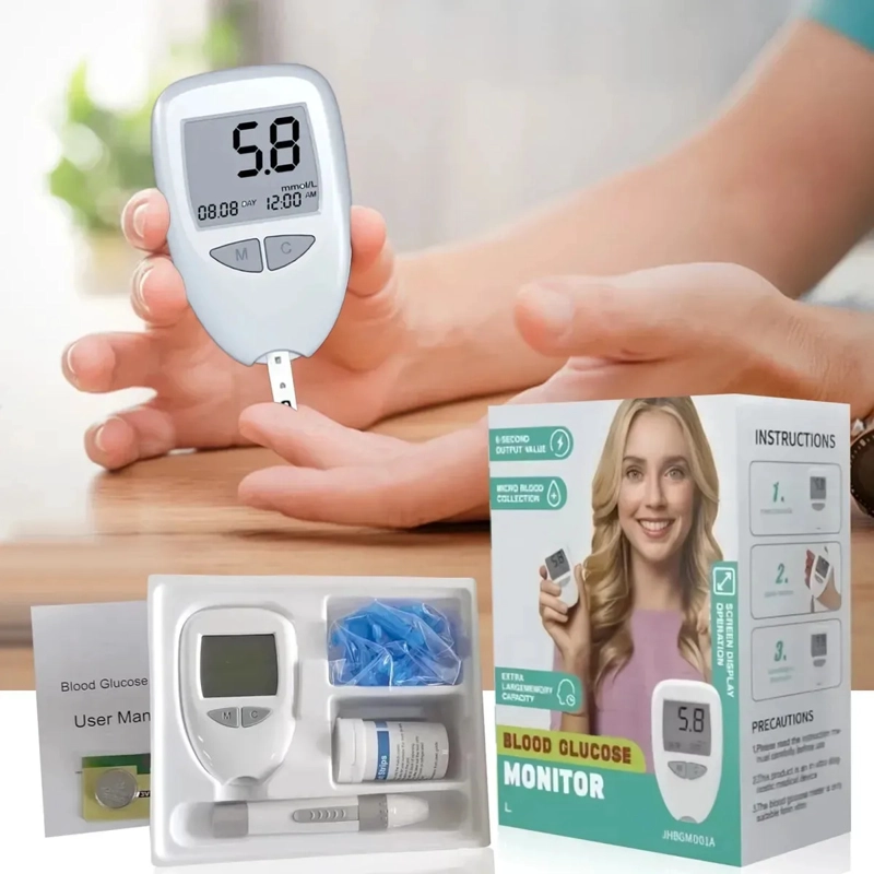 GLUCOMETRO DIGITAL MEDIDOR DE GLUCOSA 50 TIRAS Y 50 LANCETAS BLANCO - 1