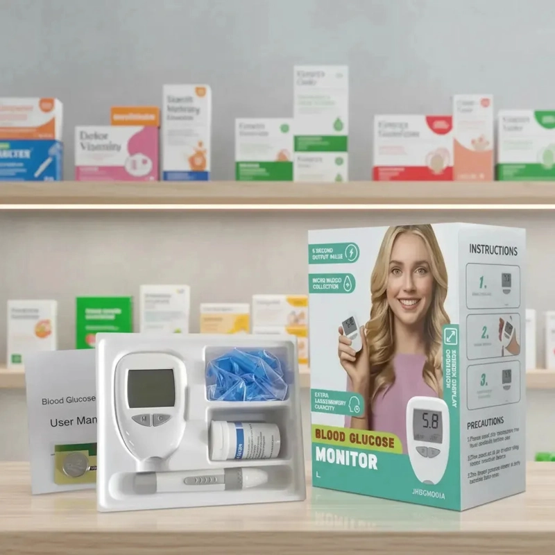 GLUCOMETRO DIGITAL MEDIDOR DE GLUCOSA 50 TIRAS Y 50 LANCETAS BLANCO - 2