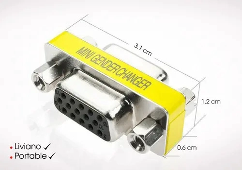 ADAPTADOR VGA HEMBRA-HEMBRA PARA UNIR CABLES, CONECTOR ORO - 4