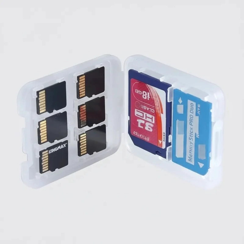 ESTUCHE PORTA TARJETAS DE MEMORIA SD Y MICRO SD TRANSPARENTE - 3