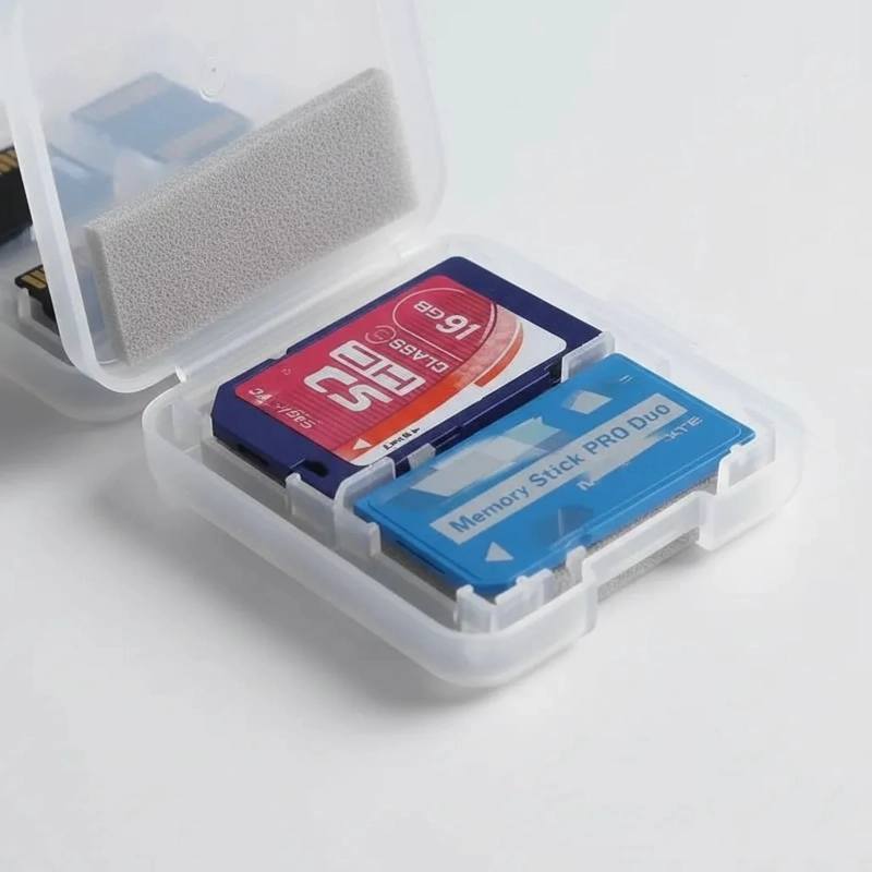 ESTUCHE PORTA TARJETAS DE MEMORIA SD Y MICRO SD TRANSPARENTE - 4