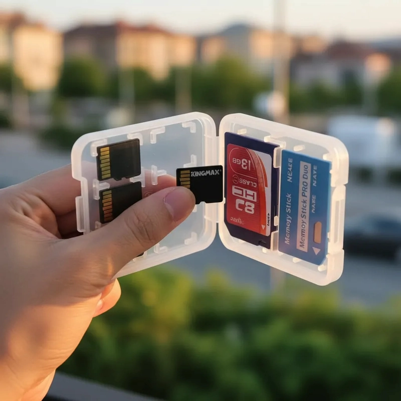 ESTUCHE PORTA TARJETAS DE MEMORIA SD Y MICRO SD TRANSPARENTE - 5