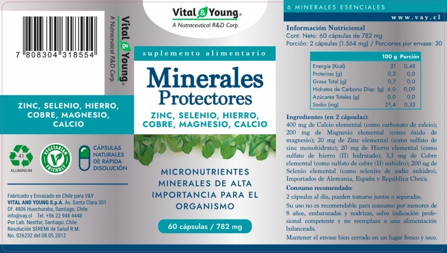 SUPLEMENTO ALIMENTICIO VITAL & YOUNG SUPLEMENTO DE MINERALES CALCIO HIERRO MAGNESIO Y MÁS! - 3