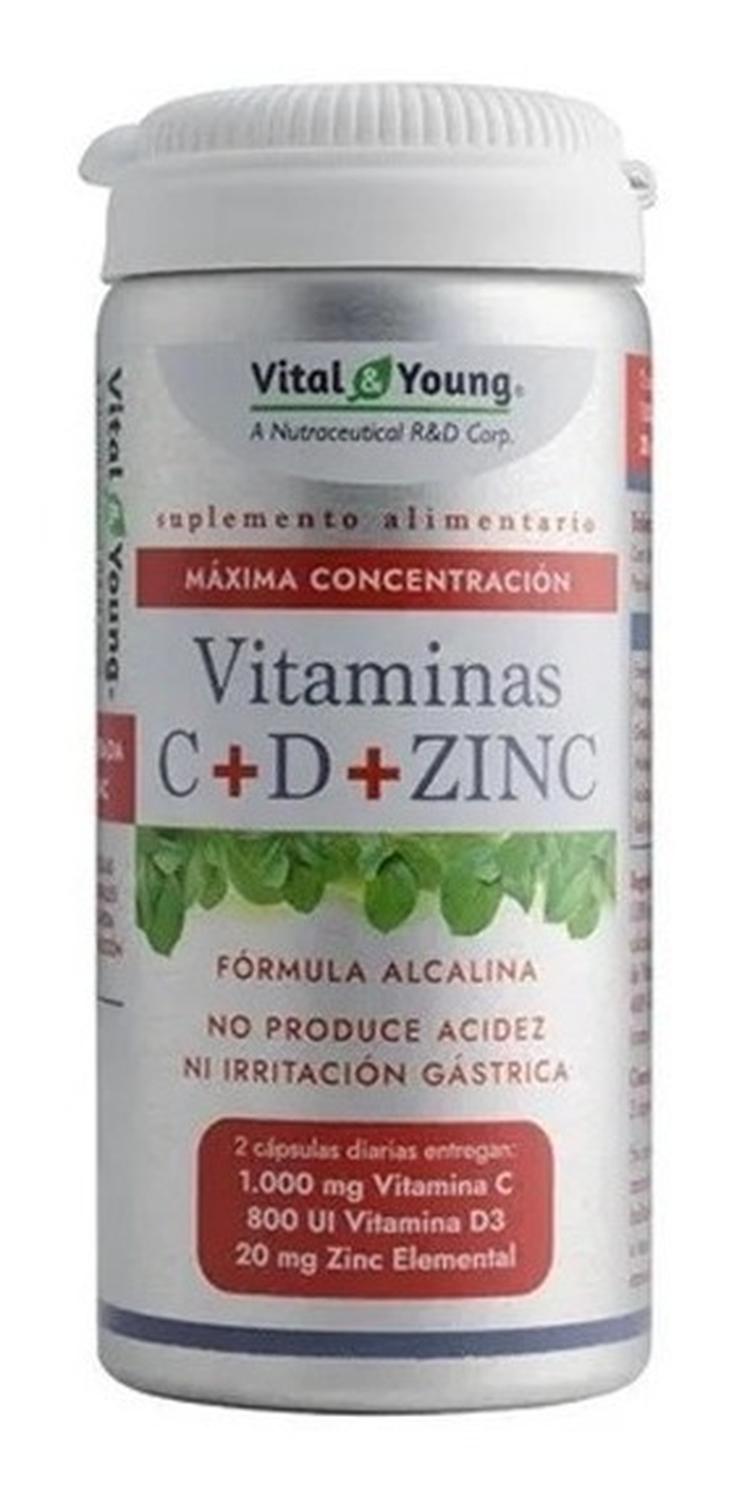 SUPLEMENTO ALIMENTICIO VITAL & YOUNG VITAMINA C + D + ZINC - 1