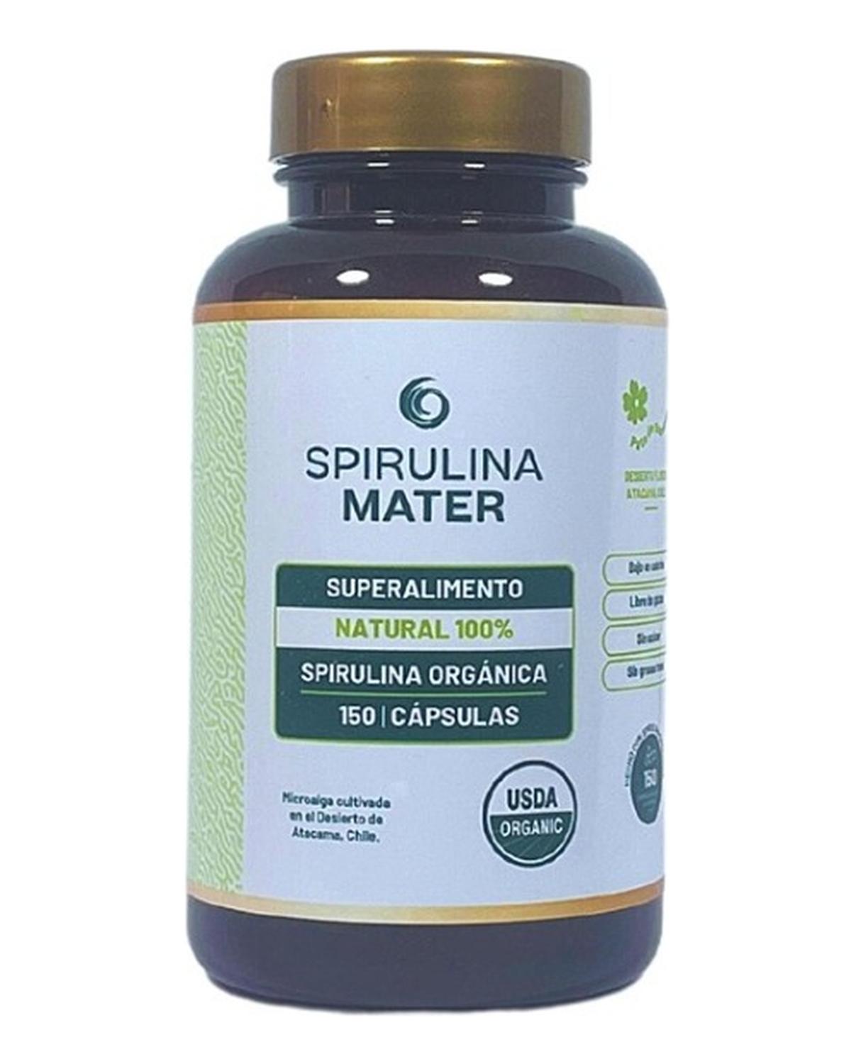 SUPLEMENTO ALIMENTICIO SPIRULINA MATTER SPIRULINA ORGÁNICA 100% NATURAL 150 CÁPS - 1