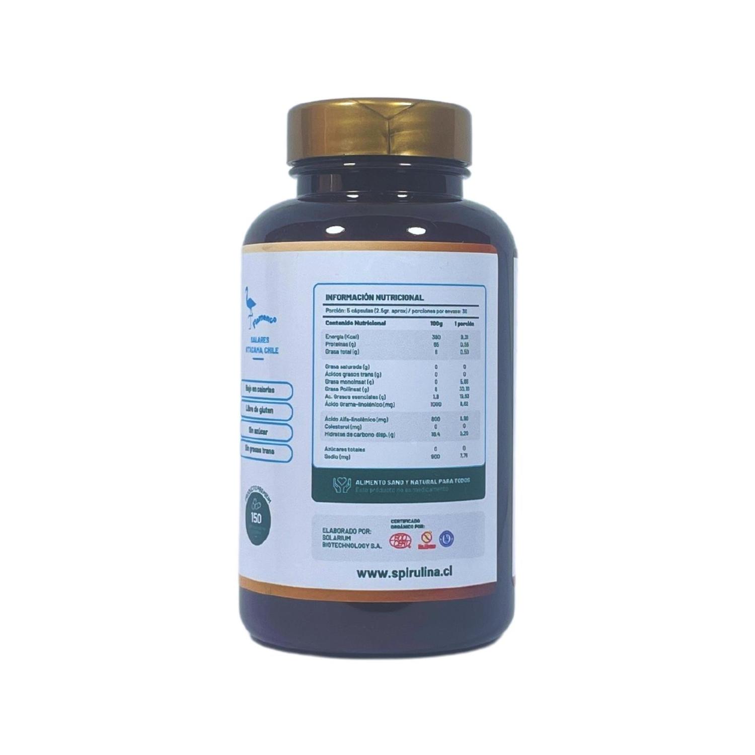 SUPLEMENTO ALIMENTICIO SPIRULINA MATTER SPIRULINA ORGÁNICA 100% NATURAL 150 CÁPS - 2