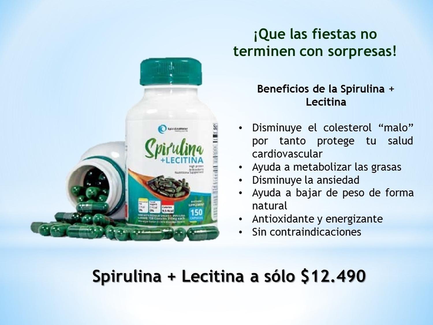 SUPLEMENTO ALIMENTICIO SPIRULINA MATER SPIRULINA + LECITINA 100% NATURAL - 4