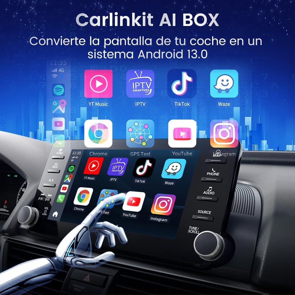 CARLINKIT ADAPTADOR ANDROID 13 CARPLAY ANDROID AUTO 8+128GB - 6