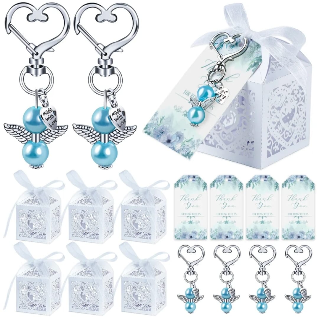 LLAVERO DE ANGEL PARA BABY SHOWER RECUERDO BODA PACK 24PCS - 1