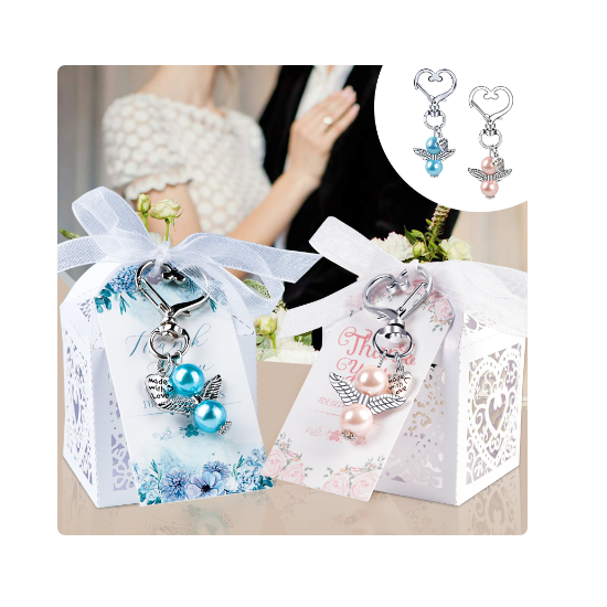 LLAVERO DE ANGEL PARA BABY SHOWER RECUERDO BODA PACK 24PCS - 2