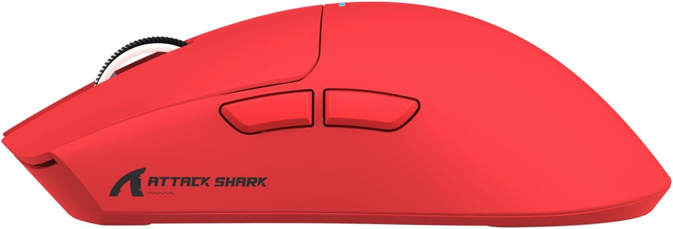 RATÓN GAMER X11 ATTACK SHARK 22000 DPI PAW3311 DOCK EN COLOR ROJO - 6