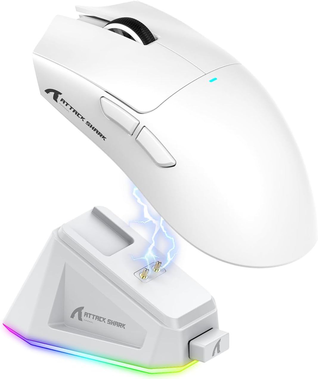 RATÓN GAMER X11 ATTACK SHARK 22000 DPI PAW3311 DOCK EN COLOR BLANCO - 2