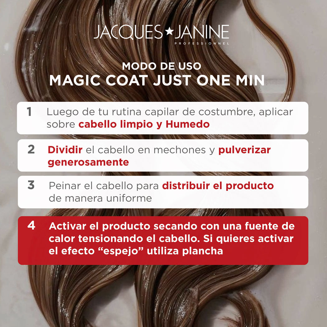 Spray Capilar Antifrizz Protección y Brillo Just One Minute Jacques Janine 120ml - 4