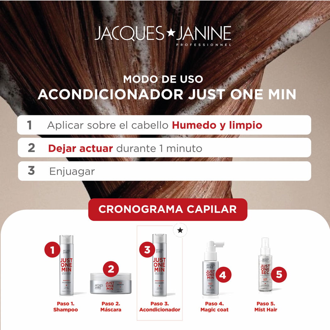 ACONDICIONADOR INTENSIVO PARA BRILLO Y SUAVIDAD BLINDAJE CAPILAR JACQUES JANINE 270ml - 4