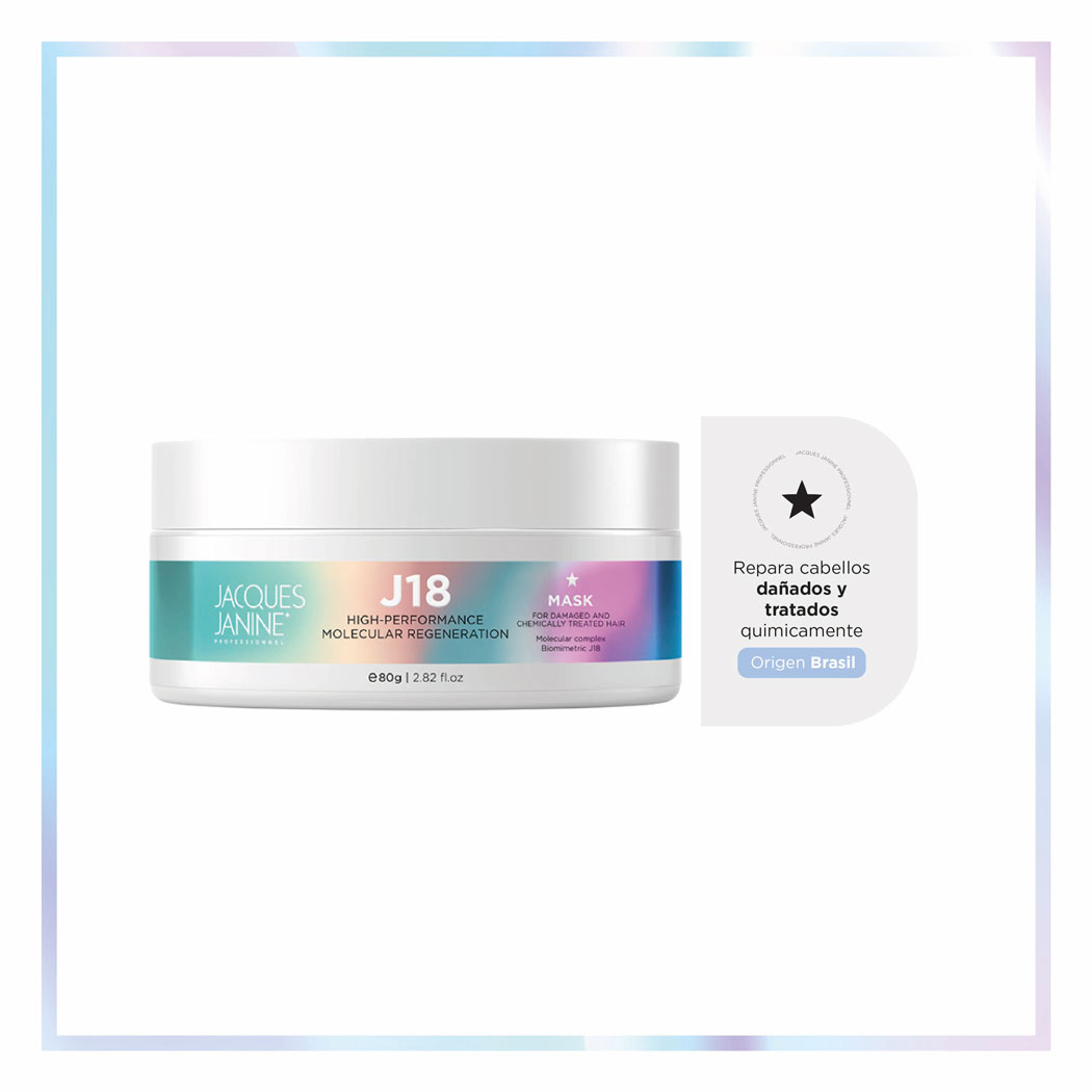 MASCARILLA INTENSIVA PARA CABELLO DAÑADO REGENERACIÓN MOLECULAR J18 JACQUES JANINE 80G - 1