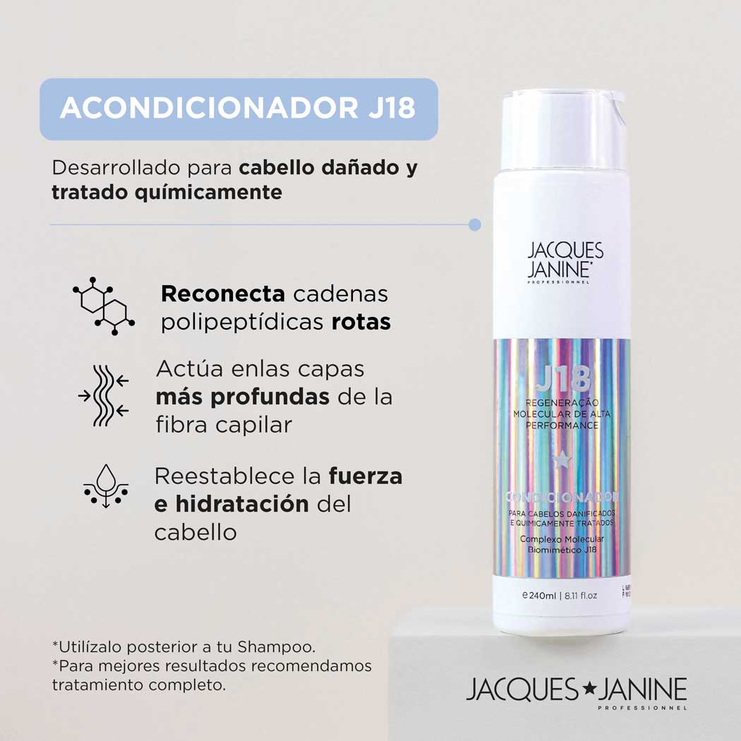 ACONDICIONADOR CAPILAR INTENSIVO J18 RESTAURACIÓN Y FUERZA 240ML JACQUES JANINE - 3