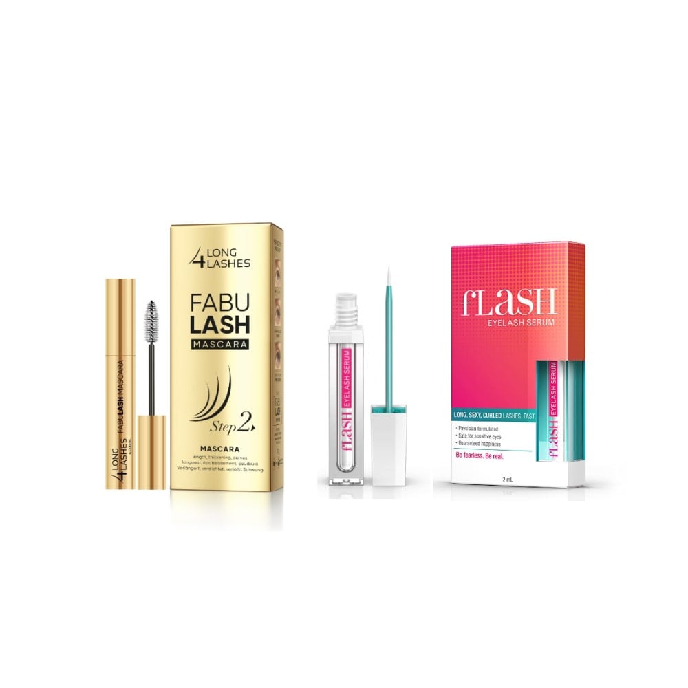 SERUM PESTAÑAS FLASH 2 ML Y 10 ML + MÁSCARA FORTALECEDORA PARA FABULASH - 1