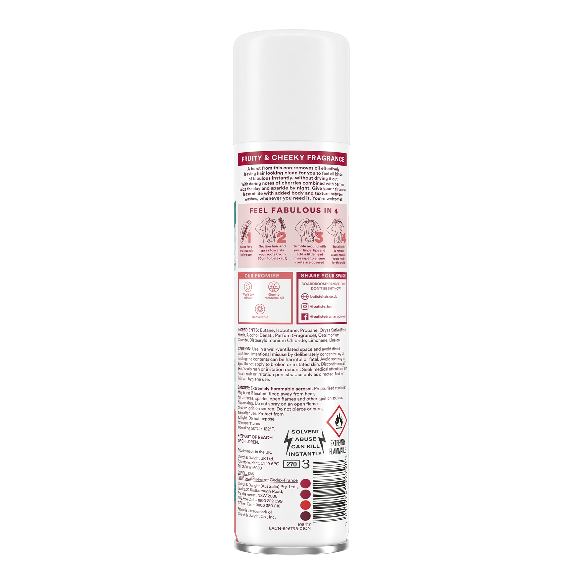 SHAMPOO EN SECO CHERRY BATISTE 200ML - 3