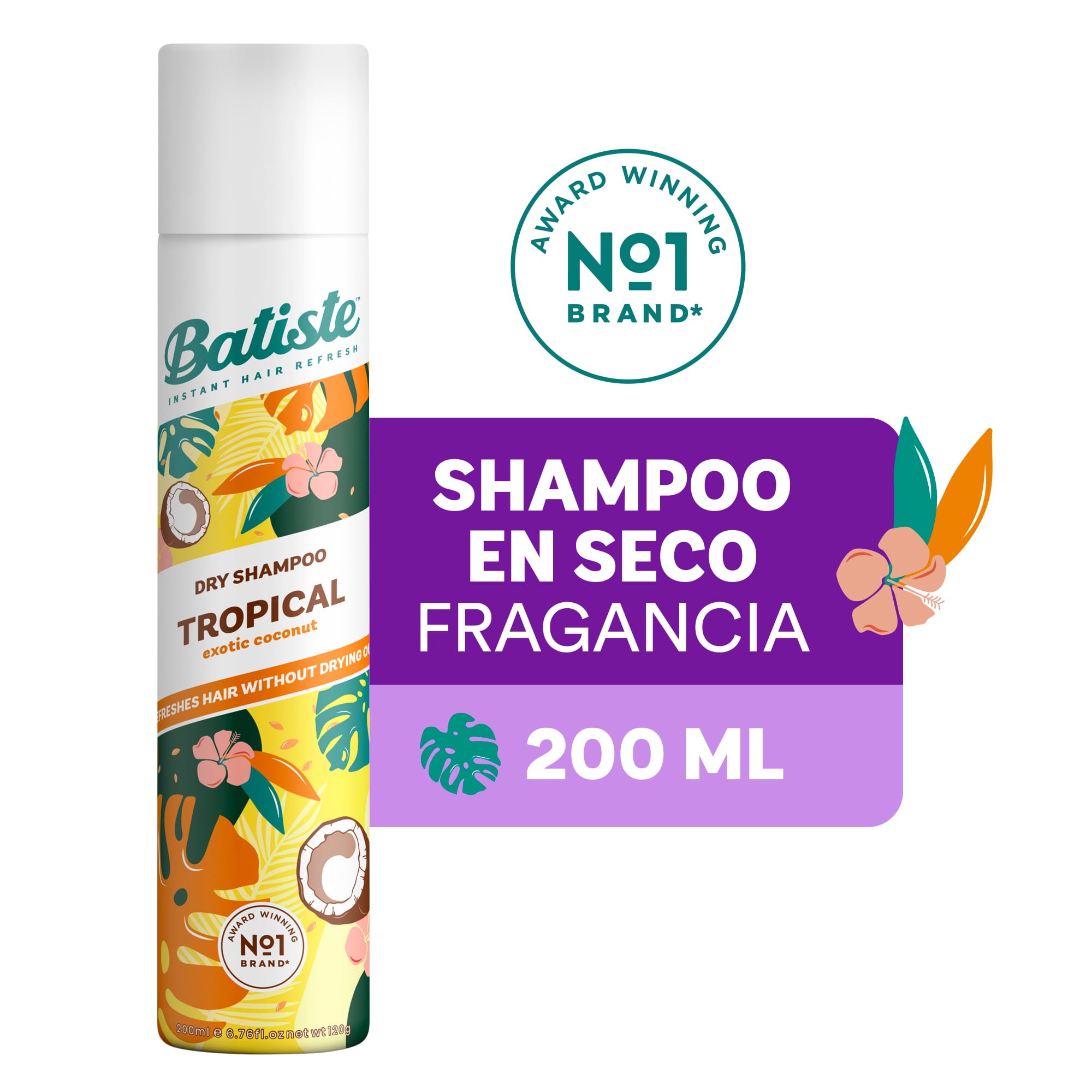 BATISTE SHAMPOO SECO FRAGANCIA TROPICAL COCO 200ML - 1