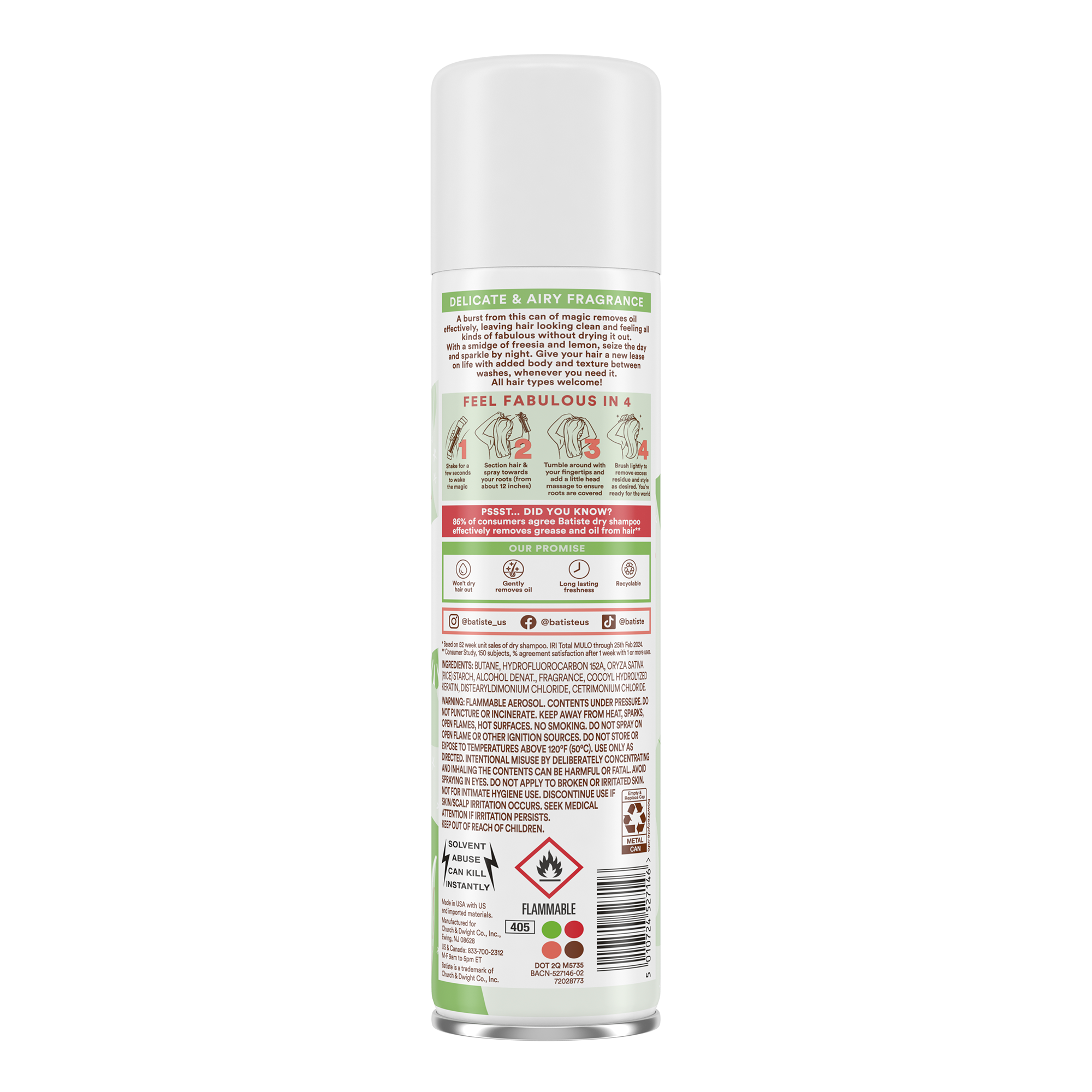 BATISTE SHAMPOO SECO BARE AROMA LIGERO 200ML - 3