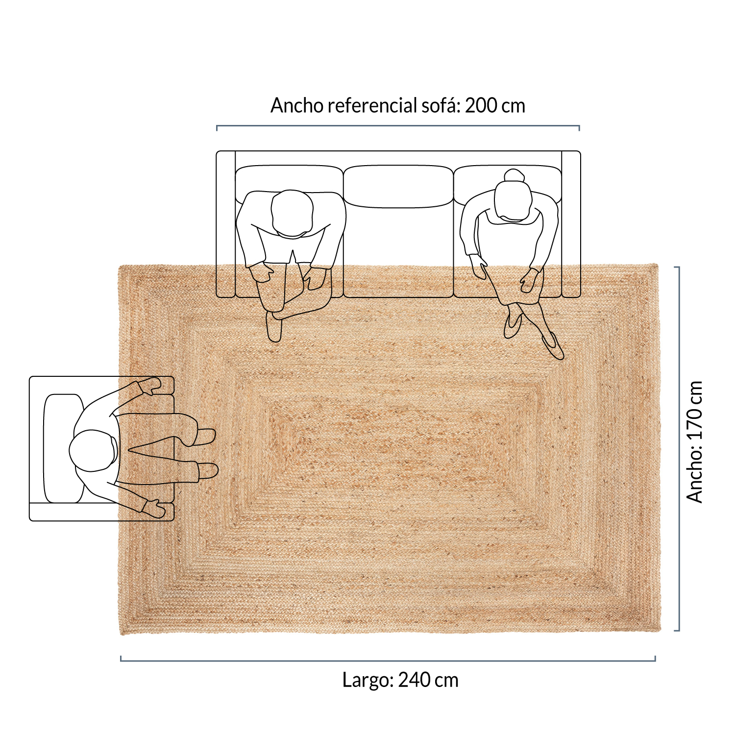 ALFOMBRA FORM DESIGN YUTE KALAHARI NATURAL 170 X 240 CM - 6