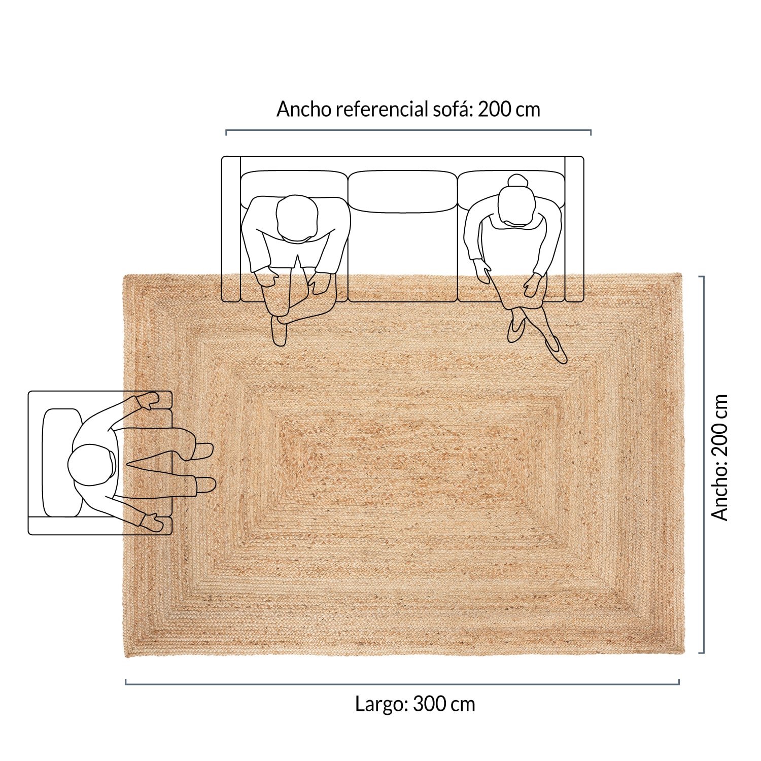 ALFOMBRA FORM DESIGN YUTE KALAHARI CRUDO NATURAL 200 X 300 CM - 5