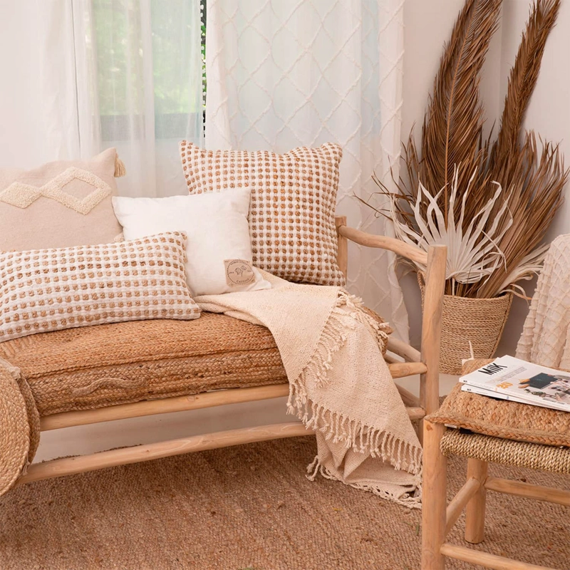 COJÍN CALMA HOUSE SUELO YUTE URAL 120X60X13 CM CAFÉ - 4