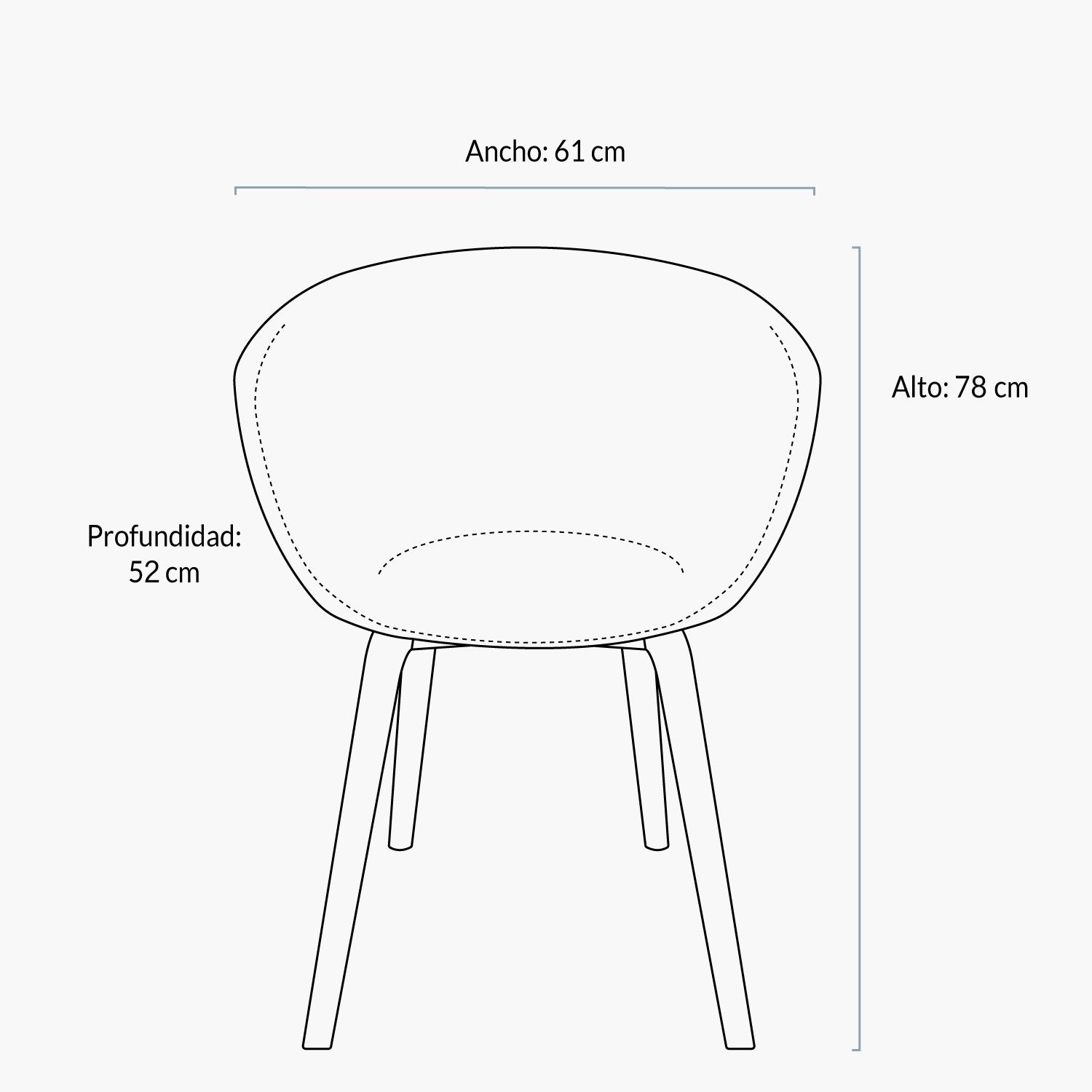 SILLA FORM DESIGN GAUDÍ TAP BASE 1 CUERPO MADERA GRIS CLARO - 5