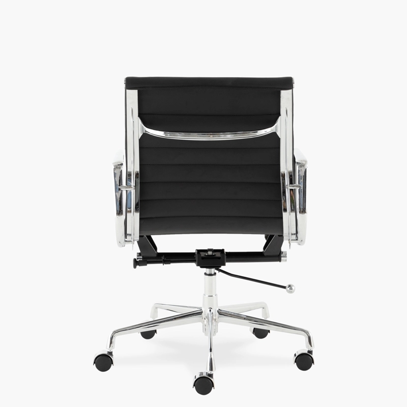 SILLA ESCRITORIO FORM OFFICE CUERO NEGRO ALUMINIUM TIPO - 5