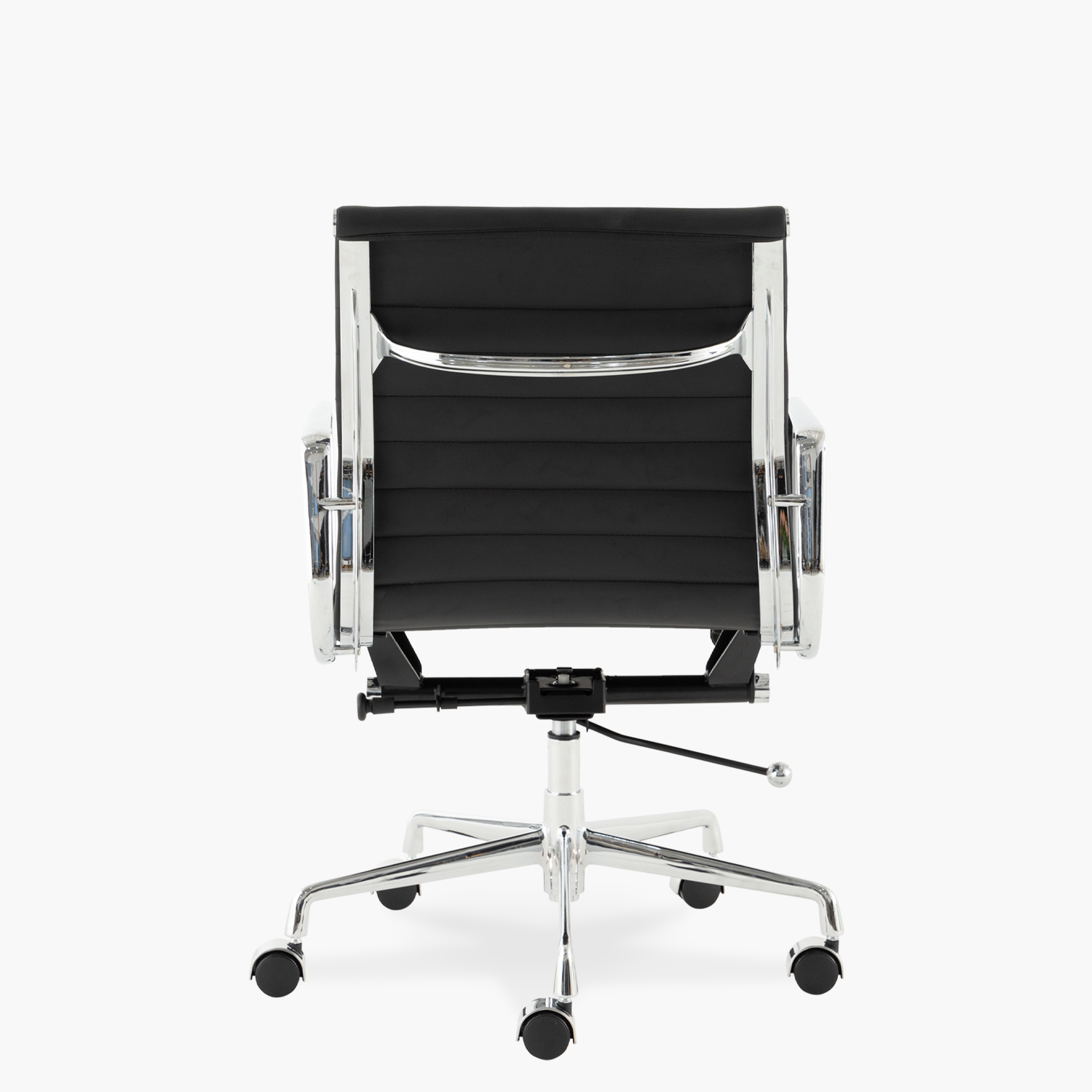 SILLA ESCRITORIO FORM OFFICE CUERO NEGRO ALUMINIUM TIPO - 5