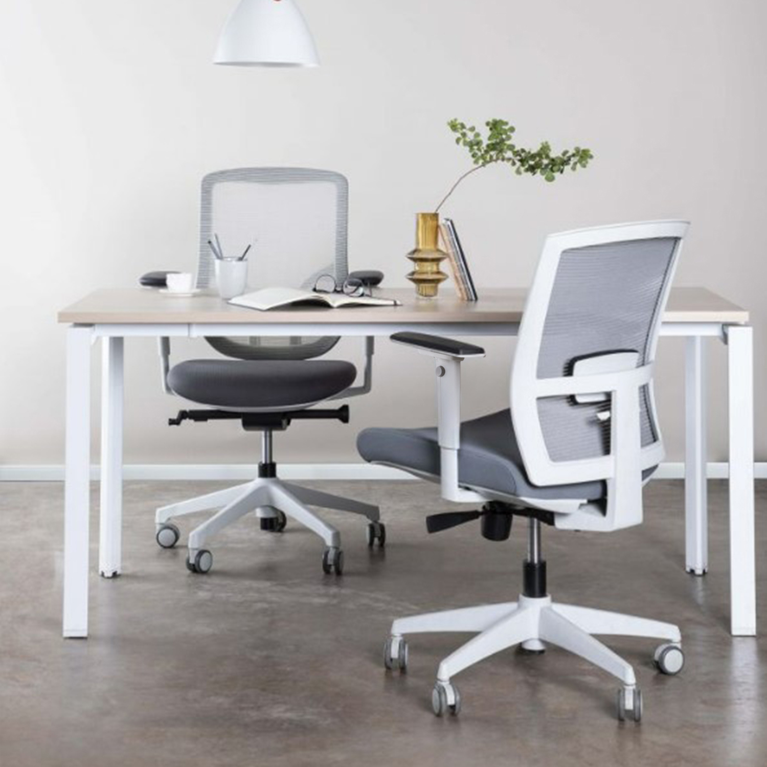 SILLA ESCRITORIO FORM OFFICE GRIS CLARO TAYLOR PRO - 2