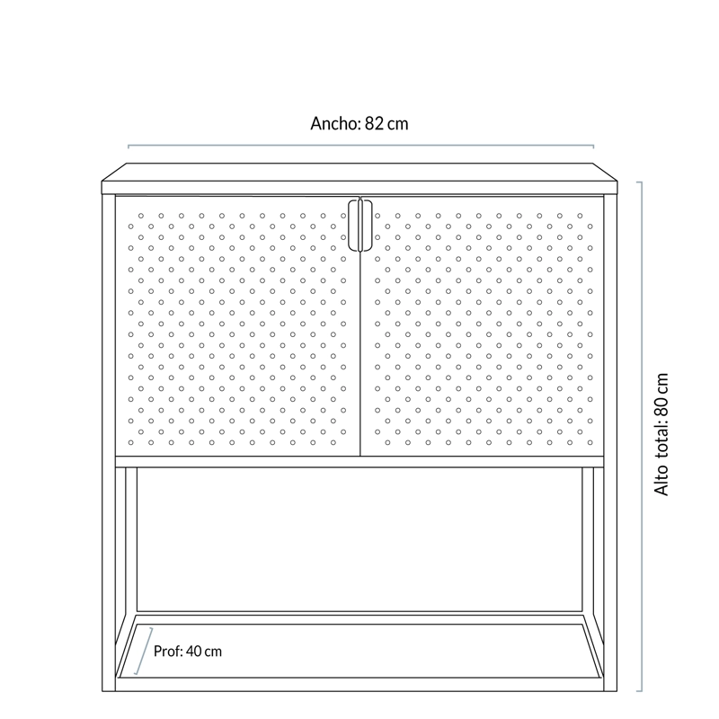 ARRIMO FORM DESIGN METAL 2 PUERTAS NEGRO MEDIO NEWTON - 8