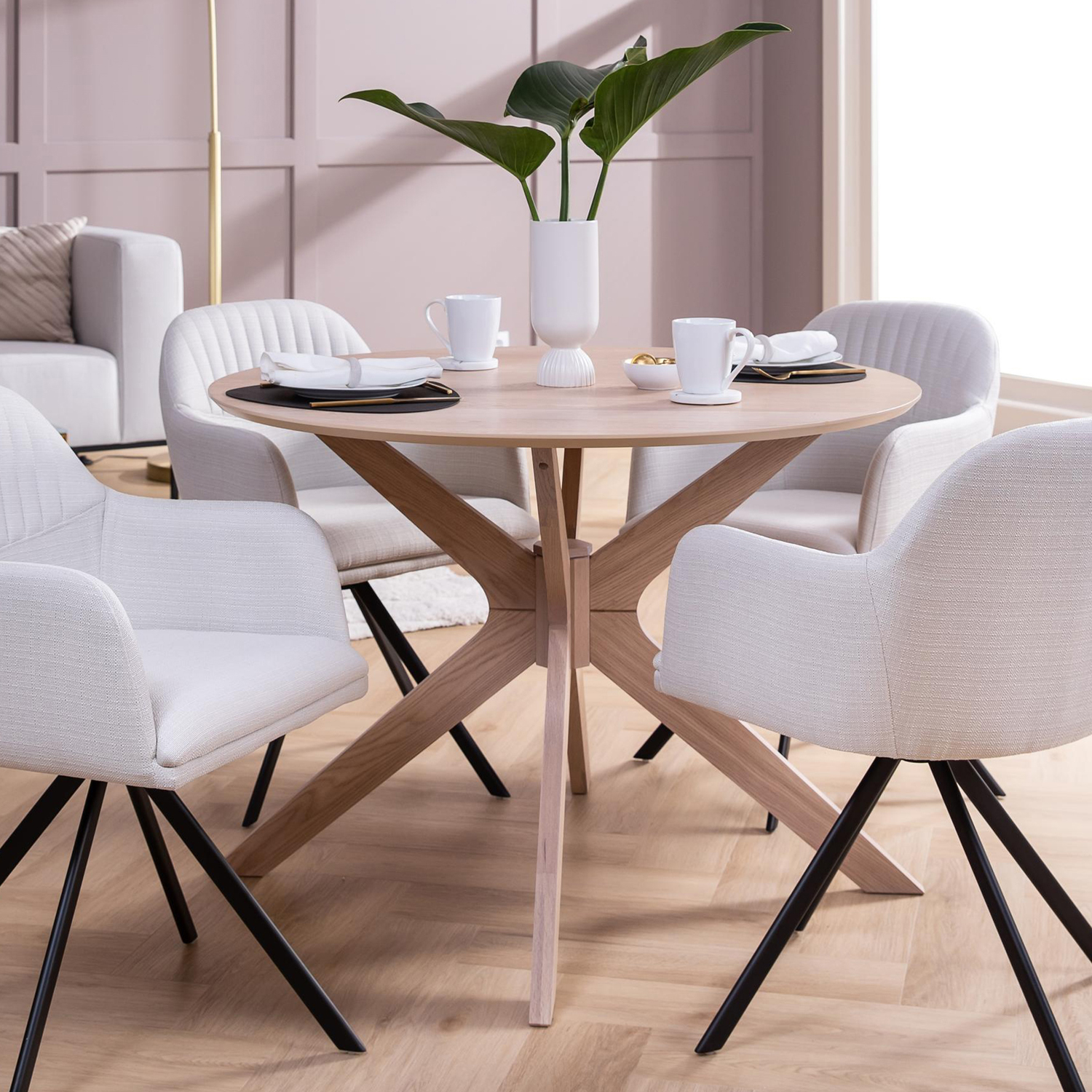 MESA DE COMEDOR FORM DESIGN DUNCAN REDONDA NATURAL MADERA - 4