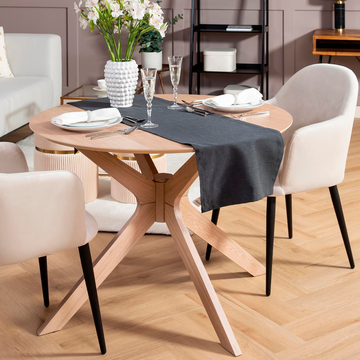 MESA DE COMEDOR FORM DESIGN DUNCAN REDONDA NATURAL MADERA - 5
