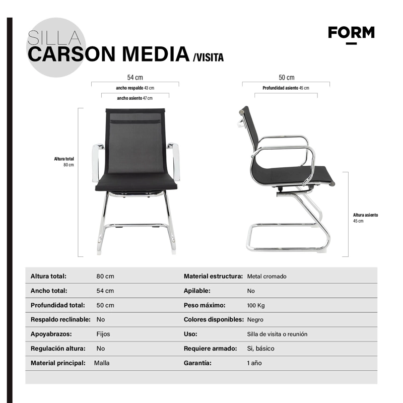 SILLA VISITA CARSON MEDIA NEGRO FORM. - 6