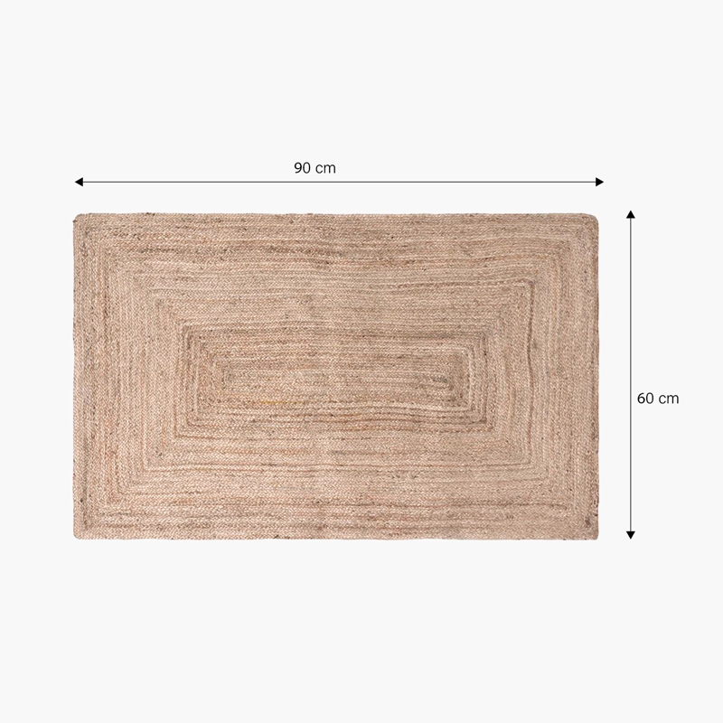 ALFOMBRA CALMA HOUSE BAJADA CAMA YUTE URAL NATURAL 60 X 90 CM - 5