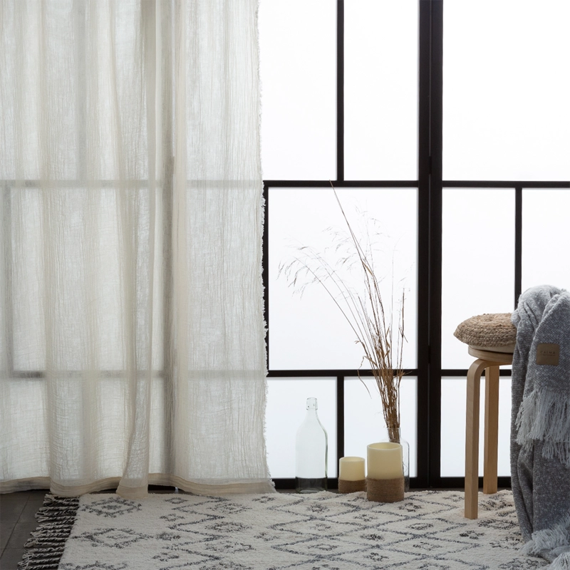 CORTINA ALGODON FRAY 140X280 BLANCO CALMA HOUSE - 4