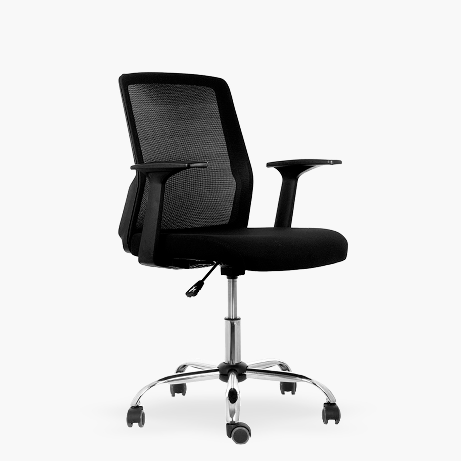 SILLA ESCRITORIO FORM OFFICE NEGRO CUBA MEDIA BRAZOS FIJOS - 3