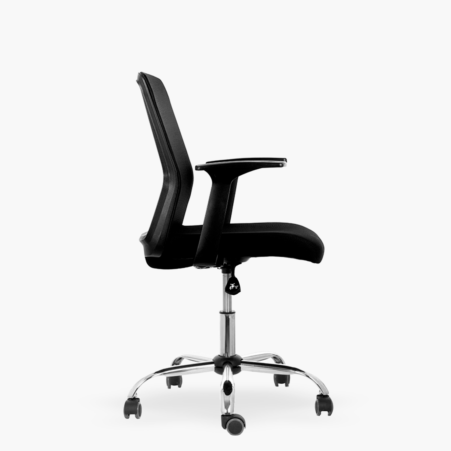 SILLA ESCRITORIO FORM OFFICE NEGRO CUBA MEDIA BRAZOS FIJOS - 4