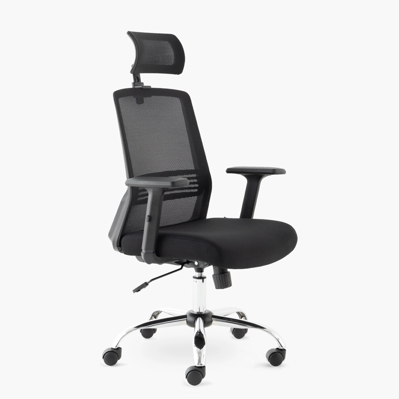 SILLA ESCRITORIO FORM OFFICE NEGRO CUBA ALTA BRAZO REG Y CABECERO - 3