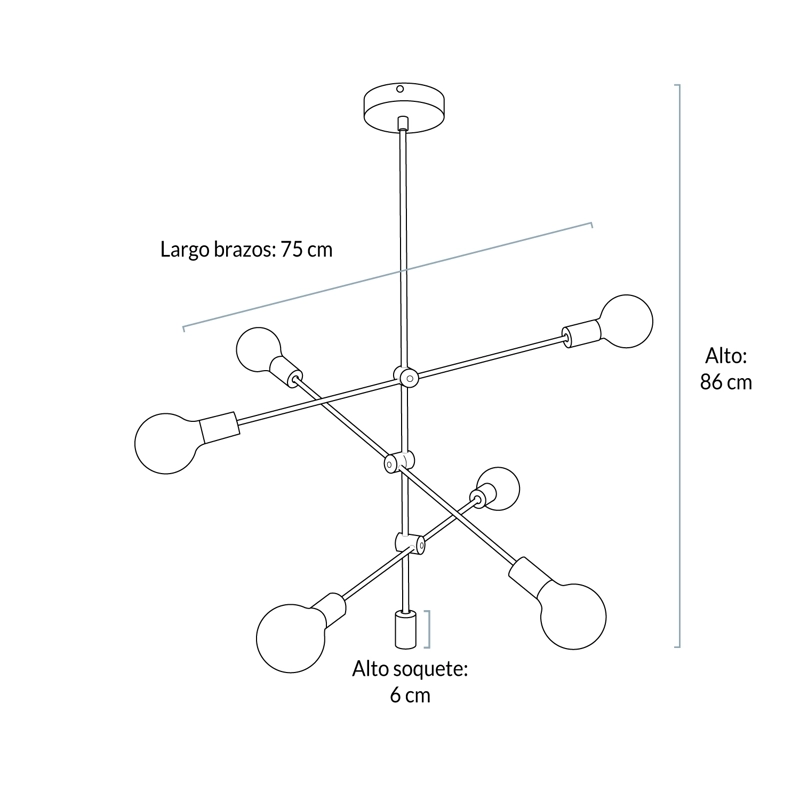 LAMPARA DE COLGAR ORBIT II BRONCE FORM - 5