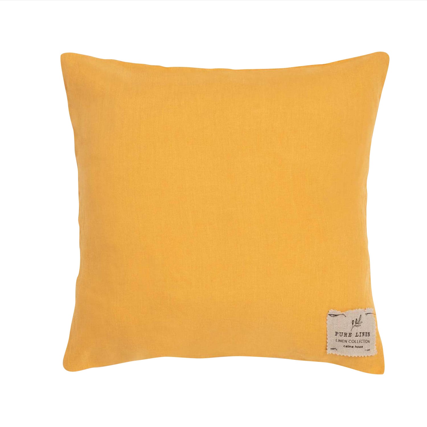 FUNDA COJIN LINO 80X80 AMARILLO CALMA HOUSE - 1