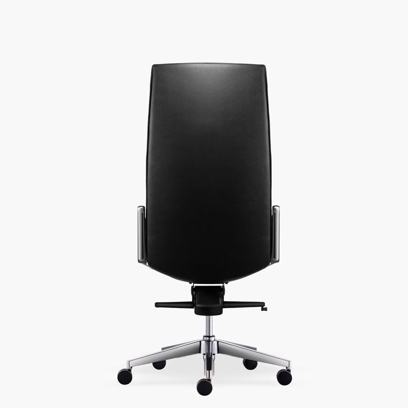 SILLA OFICINA FORM OFFICE ALUMINIO CUERO NEGRO ALEK ALTA - 6